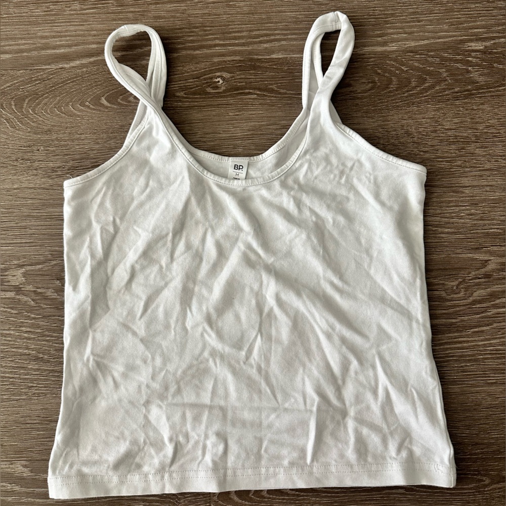 BP. Womens Sleeveless Solid Jersey Knit Double Scoop Cropped Tank Top